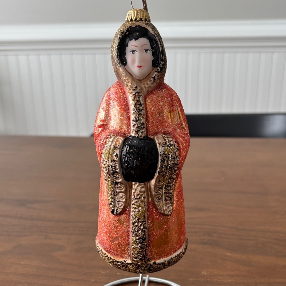 Rare Vintage Signed Larry Fraga Copper River Woman?  Christmas ornament